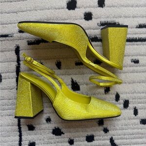 Ibiza Sequin Square Toe Heels